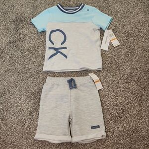 New Calvin Klein Baby Blue and Gray Outfit
